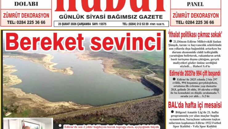 25 Şubat 2026 Çarşamba Hudut Gazetesi