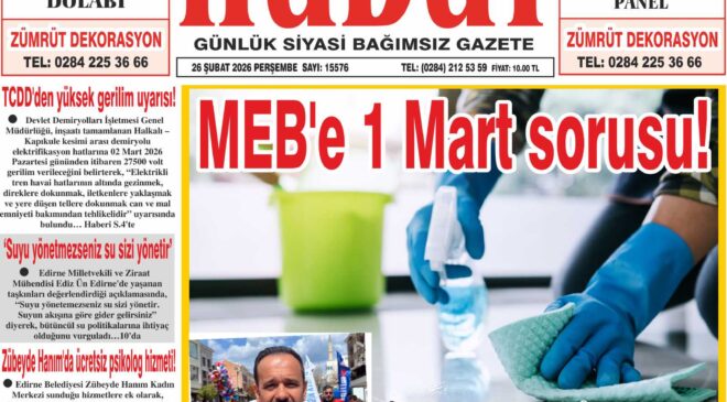 26 Şubat 2026 Perşembe Hudut Gazetesi