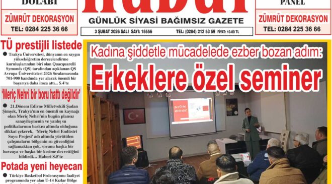 3 Şubat 2026 Salı Hudut Gazetesi