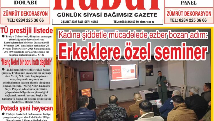 3 Şubat 2026 Salı Hudut Gazetesi