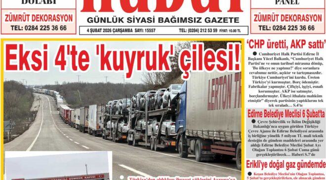 4 Şubat 2026 Çarşamba Hudut Gazetesi