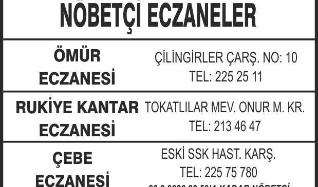 Nöbetçi Eczaneler