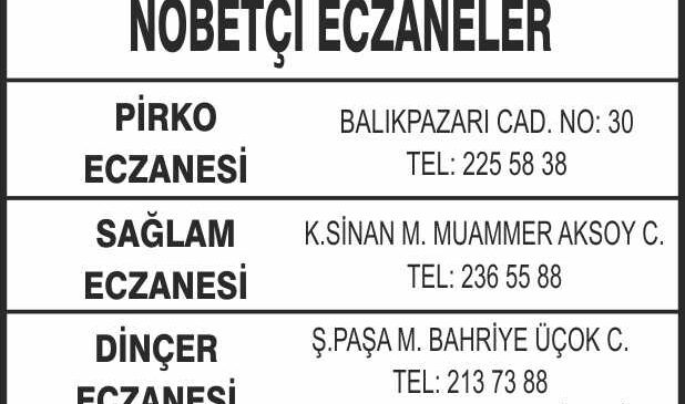 Nöbetçi Eczaneler