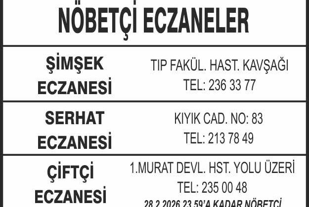 Nöbetçi Eczaneler