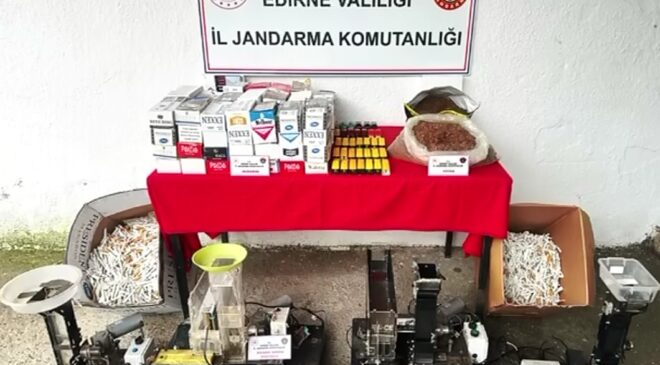 Uzunköprü’de sigara imalathanesine baskın