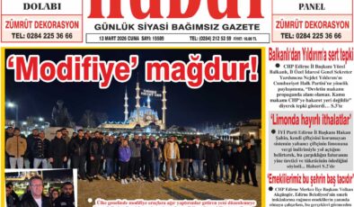 13 Mart 2026 Cuma Hudut Gazetesi