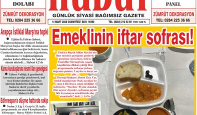 14 Mart 2026 Cumartesi Hudut Gazetesi