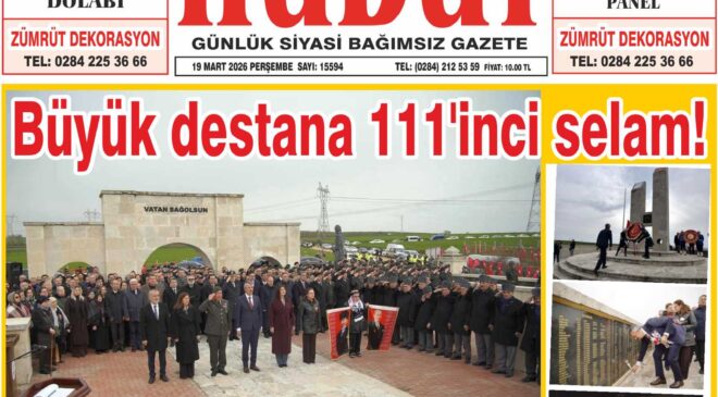 19 Mart 2026 Perşembe Hudut Gazetesi