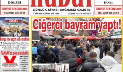 23 Mart 2026 Pazartesi Hudut Gazetesi