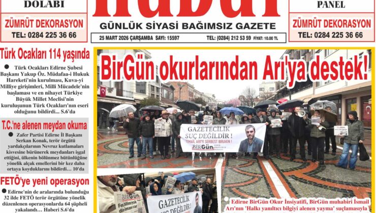 25 Mart 2026 Çarşamba Hudut Gazetesi