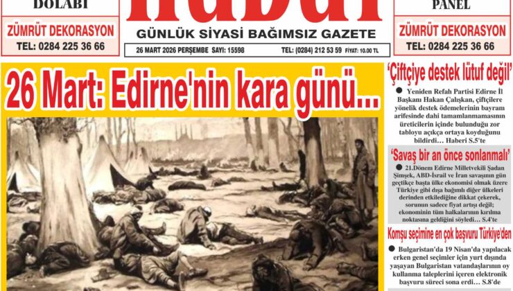 26 Mart 2026 Perşembe Hudut Gazetesi
