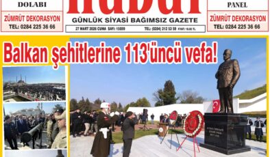 27 Mart 2026 Cuma Hudut Gazetesi