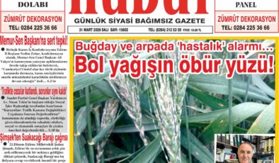 31 Mart 2026 Salı Hudut Gazetesi