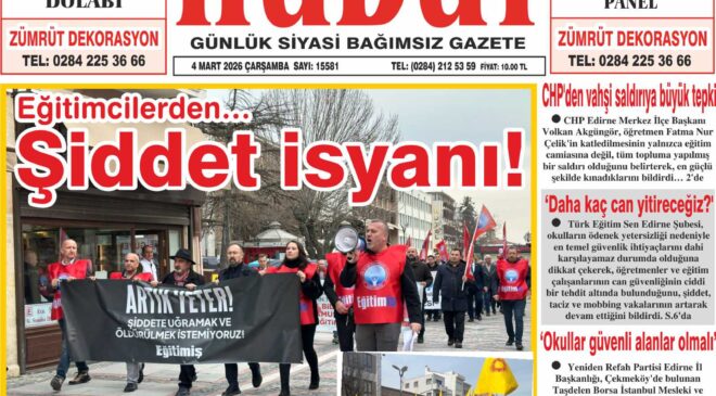 4 Mart 2026 Çarşamba Hudut Gazetesi