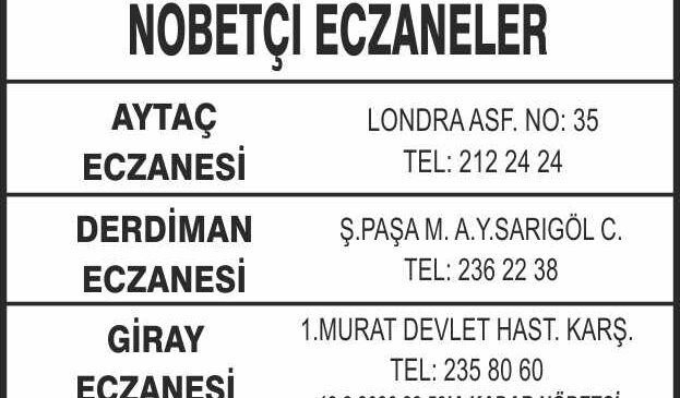 Nöbetçi Eczaneler