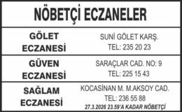 Nöbetçi Eczaneler