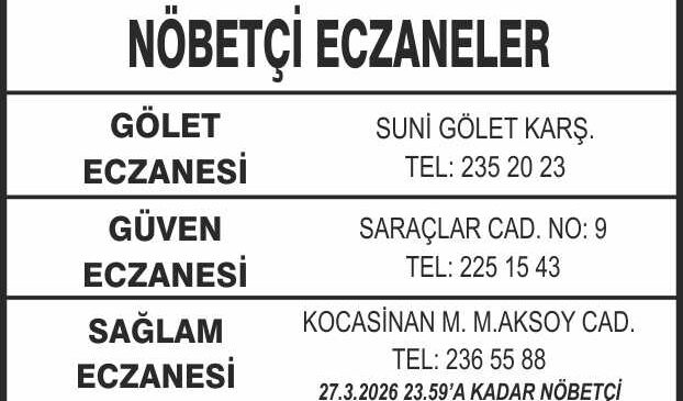 Nöbetçi Eczaneler