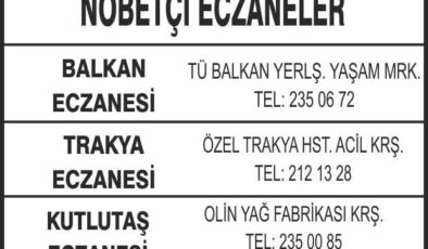 Nöbetçi Eczaneler