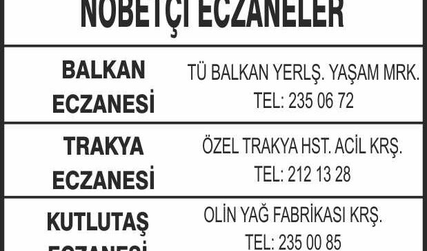 Nöbetçi Eczaneler