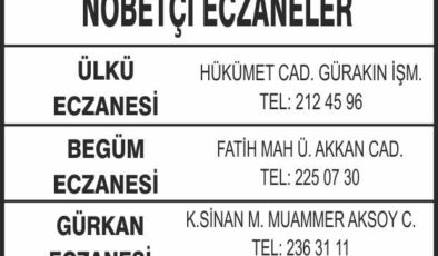 Nöbetçi Eczaneler
