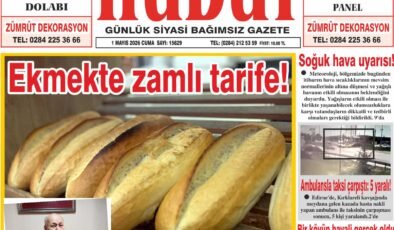 1 Mayıs 2026 Cuma Hudut Gazetesi