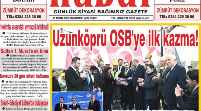 11 Nisan 2026 Cumartesi Hudut Gazetesi