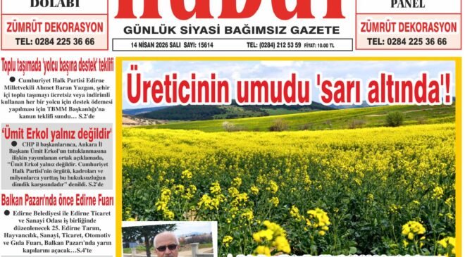 14 Nisan 2026 Salı Hudut Gazetesi