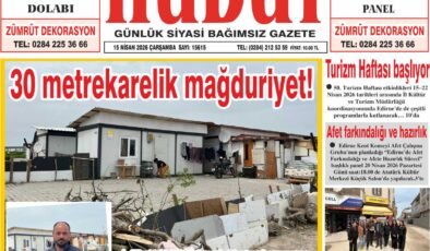 15 Nisan 2026 Çarşamba Hudut Gazetesi