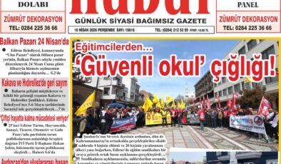 16 Nisan 2026 Perşembe Hudut Gazetesi