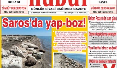 27 Nisan 2026 Pazartesi Hudut Gazetesi