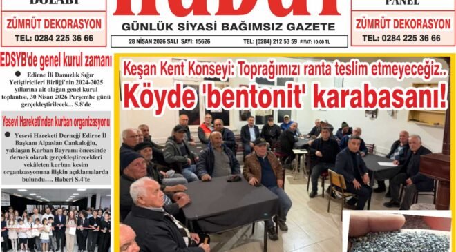 28 Nisan 2026 Salı Hudut Gazetesi