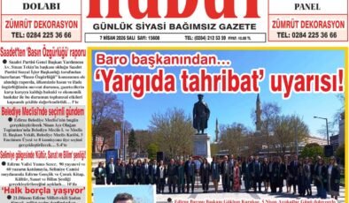 7 Nisan 2026 Salı Hudut Gazetesi