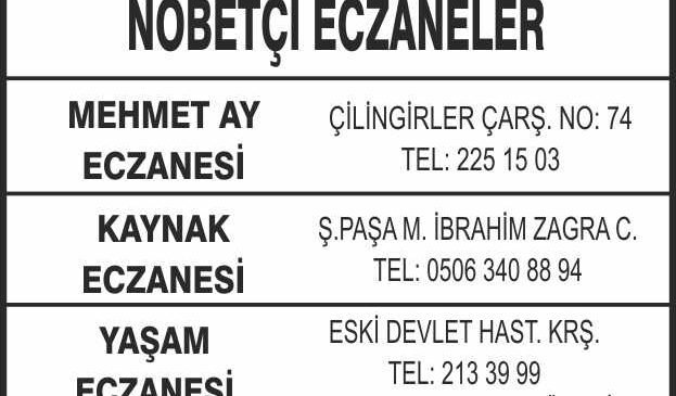 Nöbetçi Eczaneler