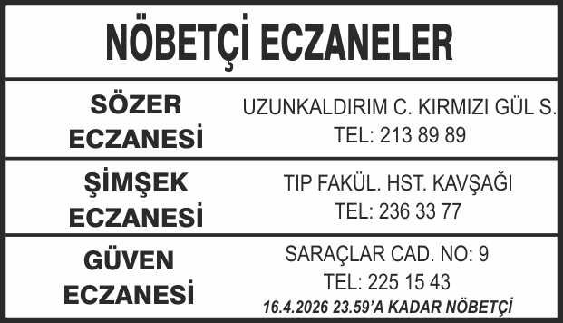 Nöbetçi Eczaneler