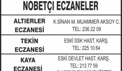 Nöbetçi Eczaneler