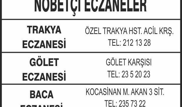 Nöbetçi Eczaneler
