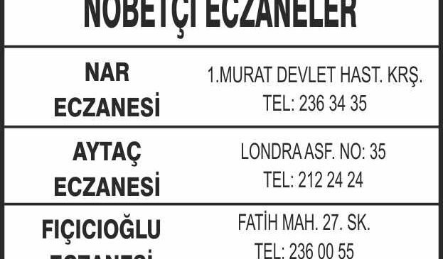 Nöbetçi Eczaneler
