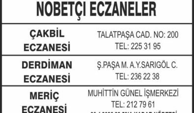 Nöbetçi Eczaneler