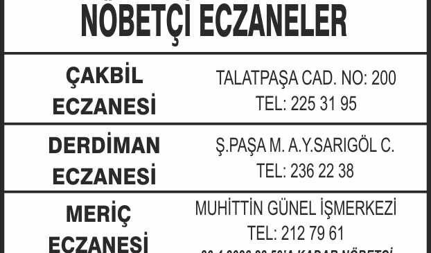 Nöbetçi Eczaneler