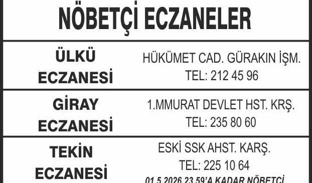 Nöbetçi Eczaneler