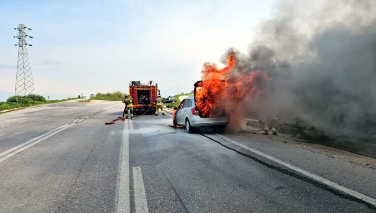 Otomobil yangında kül oldu!