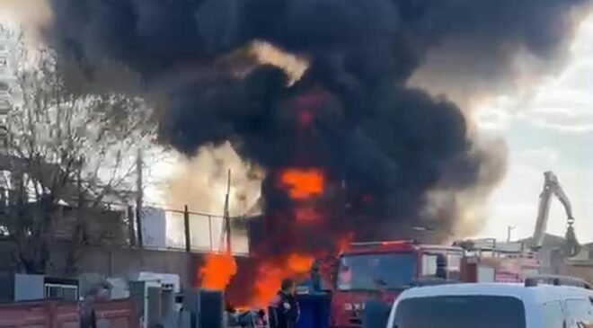 Hurdacıda korkutan yangın!