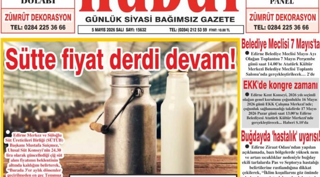 5 Mayıs 2026 Salı Hudut Gazetesi
