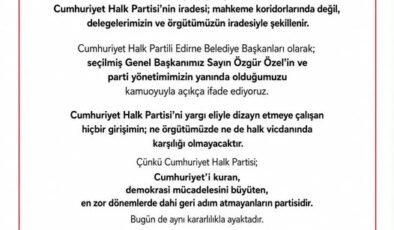 CHP’li Edirne Belediye Başkanlarından ortak açıklama