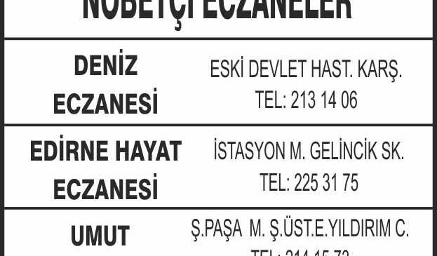 Nöbetçi Eczaneler