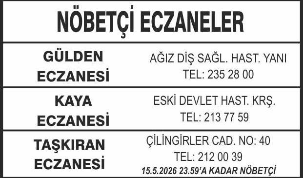 Nöbetçi Eczaneler