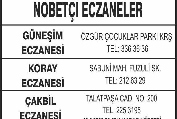 Nöbetçi Eczaneler