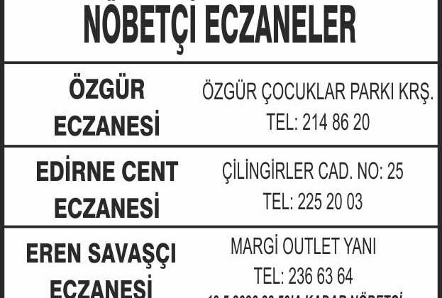 Nöbetçi Eczaneler