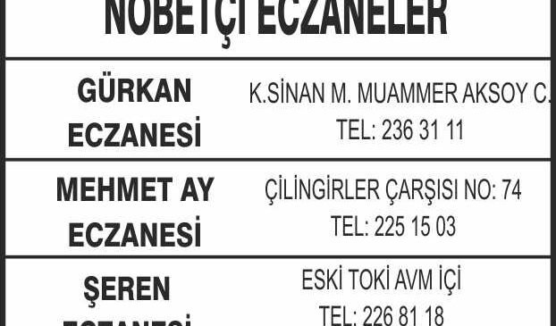 Nöbetçi Eczaneler