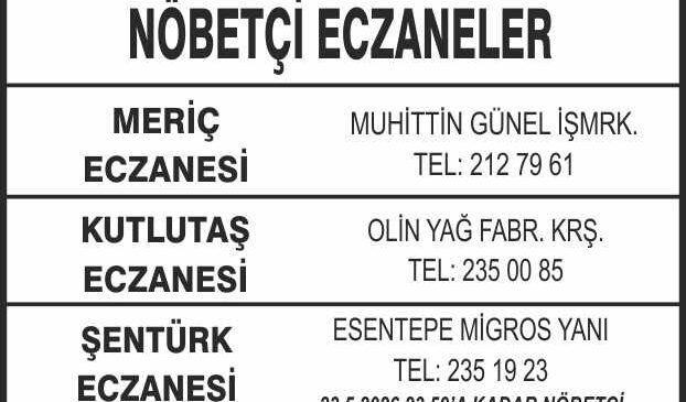 Nöbetçi Eczaneler